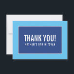 Cartão De Agradecimento OBRIGADO BAR MITZVAH moderno e minimalista azul re<br><div class="desc">por kat massard >> https://linktr.ee/simplysweetpaperie <<< Uma maneira simples e na moda para dizer obrigado ao seu convidado por participar do seu evento. Configurar como um modelo é simples para você adicionar seus próprios detalhes, ou apertar o botão personalizar e você pode adicionar ou alterar texto, fontes, tamanhos, etc., DICA:...</div>