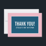 Cartão De Agradecimento OBRIGADO BAR MITZVAH, moderno e minimalista rosa a<br><div class="desc">por kat massard >> https://linktr.ee/simplysweetpaperie <<< Uma maneira simples e na moda para dizer obrigado ao seu convidado por participar do seu evento. Configurar como um modelo é simples para você adicionar seus próprios detalhes, ou apertar o botão personalizar e você pode adicionar ou alterar texto, fontes, tamanhos, etc., DICA:...</div>