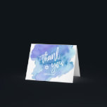 Cartão De Agradecimento Obrigado Bar Mitzvah Watercolor Blue Boy<br><div class="desc">Diga obrigado aos seus hóspedes com este Bar de aquarela Mitzvah,  obrigado cartas. Letras brancas com estrela de David no meio. Cor da água azul,  cor da turquesa. Cartões de vazio,  espaço para escrever mensagens pessoais. Obter coleção correspondente!</div>