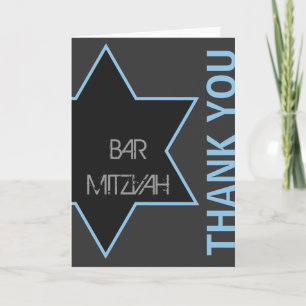 Cartão De Agradecimento Obrigado bar moderno Mitzvah
