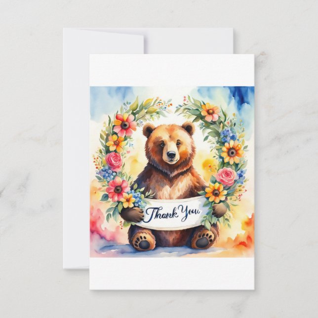 Cartão De Agradecimento Obrigado Beary muito 1 (Frente)