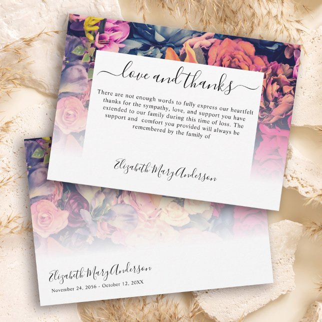 Cartão De Agradecimento Obrigado, Bereavement Moody Floral (Criador carregado)