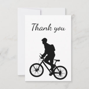 Cartão De Agradecimento Obrigado, Bike Biking Cicing Biker Silhouette