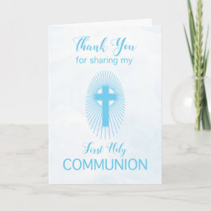 Cartão De Agradecimento Obrigado Blue Commune Cross Rays