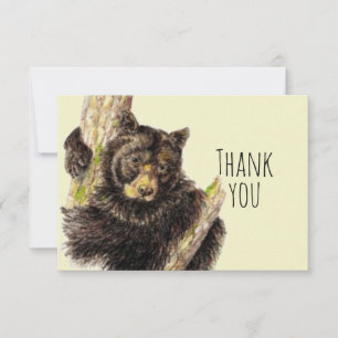 Cartão De Agradecimento Obrigado, Bonito Urso De Aquarelas Abraço De Arte