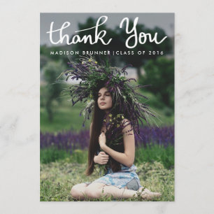 Cartão De Agradecimento Obrigado bonito você foto do formando do roteiro