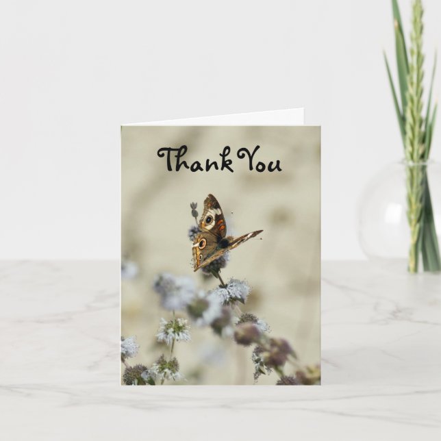 Cartão De Agradecimento Obrigado, Borboleta (Frente)