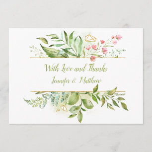 Cartão De Agradecimento Obrigado botânico do respingo da aguarela você  