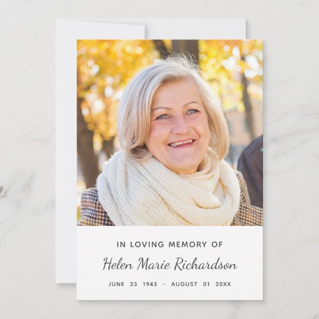 Cartão De Agradecimento Obrigado branco da simpatia da foto memorável (Frente)