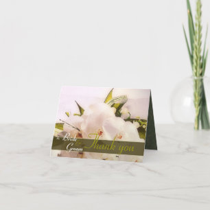 Cartão De Agradecimento Obrigado branco das orquídeas você