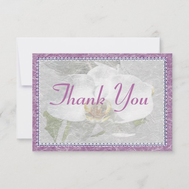 Cartão De Agradecimento Obrigado brilhante da orquídea você (Frente)