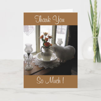 Cartão De Agradecimento Obrigado Bugsy/rosas alaranjados