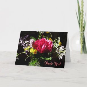 Cartão De Agradecimento Obrigado Buquê das Flores com Poema