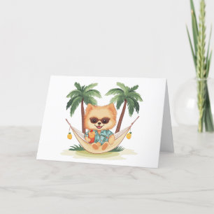 Cartão De Agradecimento Obrigado Cachorro Pomerano Em Um Hammock