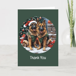 Cartão De Agradecimento Obrigado Cachorros de German shepherd de Natal