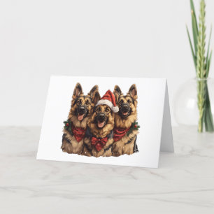 Cartão De Agradecimento Obrigado Cachorros de German shepherd de Natal