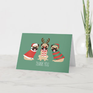 Cartão De Agradecimento Obrigado Cachorros De Natal