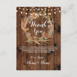 Cartão De Agradecimento Obrigado carda o inverno rústico de madeira da