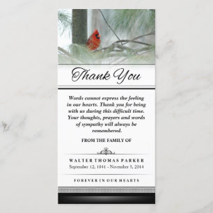 Cartão De Agradecimento Obrigado Cardeal Palavras De Pássaros Não Podem Ex