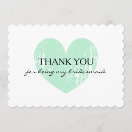 Cartão De Agradecimento Obrigado cardíaca para você ser minha dama de honr