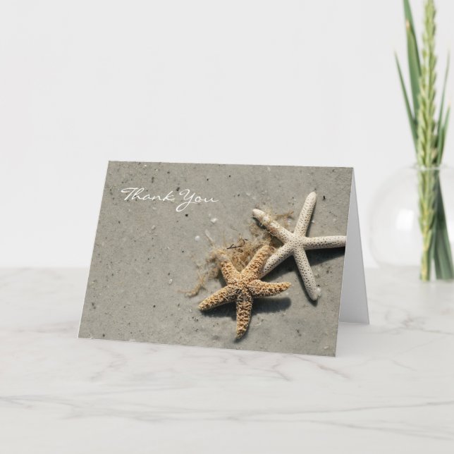 Cartão De Agradecimento Obrigado Cards Beach (Frente)