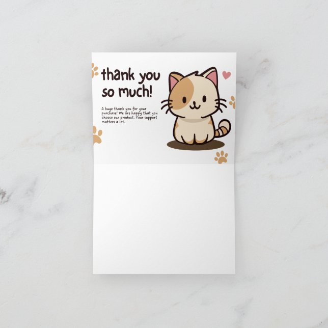 Cartão De Agradecimento Obrigado Carta (Interior)