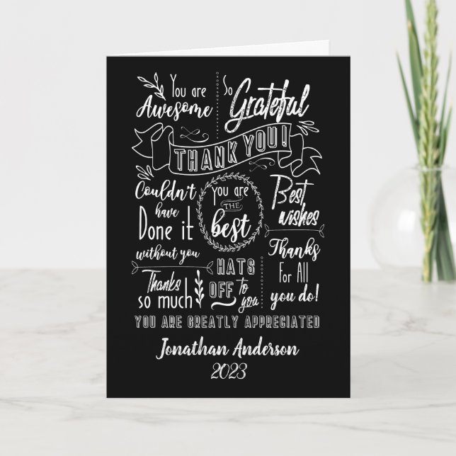 Cartão De Agradecimento Obrigado, Cartaz De Apreciação (Frente)