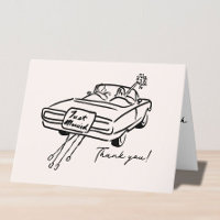 Obrigado. Carteira de casamento. Carro de recem ca
