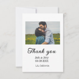 Cartão De Agradecimento Obrigado casal de casamento moderno simples mensag