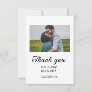 Cartão De Agradecimento Obrigado casal de casamento moderno simples mensag