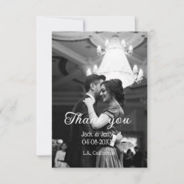 Cartão De Agradecimento Obrigado casal de casamento simples moderno mensag