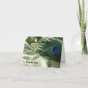 Cartão De Agradecimento Obrigado Casamento Ainda Pavão Maçã Verde