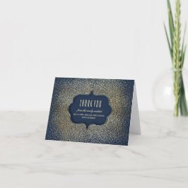 Cartão De Agradecimento Obrigado Casamento Confete Azul-Marinho Vintage Do