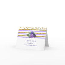 Obrigado casamento floral dourado e roxo