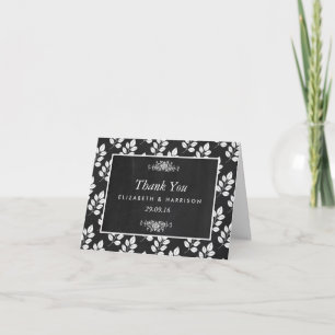 Cartão De Agradecimento Obrigado Casamento Floral Loja Quadro Preto