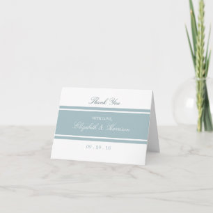 Cartão De Agradecimento Obrigado Casamento Moderno Azul Ovo de Pato