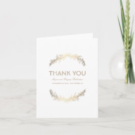 Cartão De Agradecimento Obrigado Casamento Ouro Vintage Louro