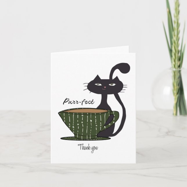 Cartão De Agradecimento Obrigado Cat (Frente)