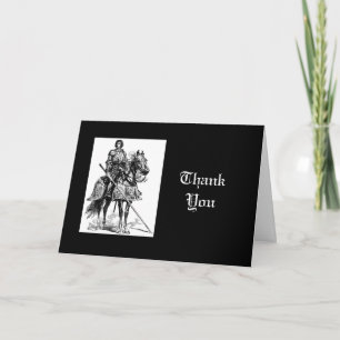 Cartão De Agradecimento Obrigado, Cavaleiro Divertido na Armadura Brilhant