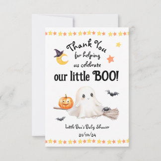 Cartão De Agradecimento Obrigado Chá de fraldas De Boo De Halloween