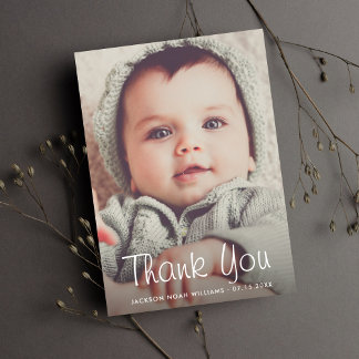 Cartão De Agradecimento Obrigado Chá de fraldas Personalizado Foto