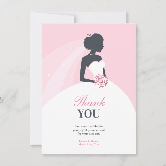 Cartão De Agradecimento Obrigado Chá de panela Flat Card (Frente)