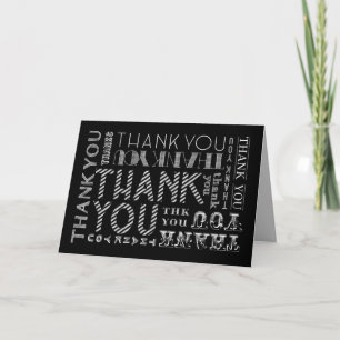 Cartão De Agradecimento Obrigado Chalk Typografia Card (Opções de Cores)