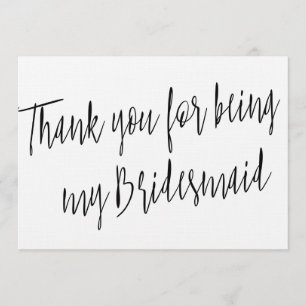 Cartão De Agradecimento "Obrigado chique moderno você para ser minha dama