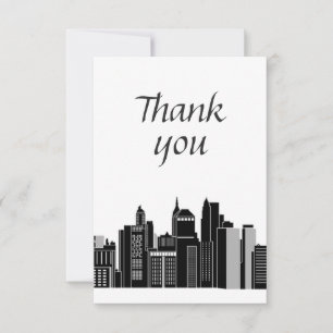 Cartão De Agradecimento Obrigado Cidade Gráfica ModernaCidadeScape