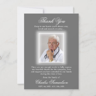 Cartão De Agradecimento Obrigado CINZAS De Simpatia Funeral  FOTO