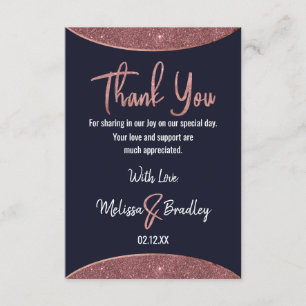 Cartão De Agradecimento Obrigado circular dos azuis marinhos Dourados