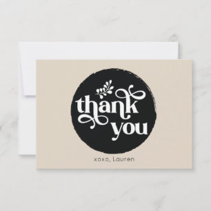 Cartão De Agradecimento Obrigado Círculo Vintage Personalizado Plano