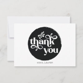 Cartão De Agradecimento Obrigado Círculo Vintage Personalizado Plano