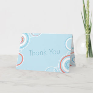 Cartão De Agradecimento Obrigado - Círculos Rosa e Azul